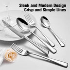 18/10 Stainless Steel Flatware, 10-Piece Forged Silverware Set - Image 3