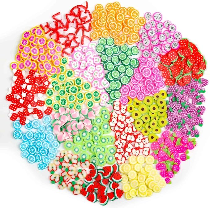16000 Pcs Fruit Nail Art Slices, Acejoz 20 Styles Fruit Slime Charms Fimo Slices 3D Polymer Slices for Slime, Lip Gloss Making Supplies Resin and Nail Art Decorations
