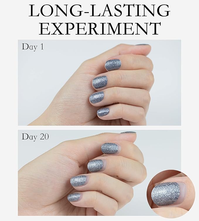 Nail Polish Strips, 32PCS Salon Quality Wraps, Long Lasting Gel Nail Stickers for Women Easy Apply& Remove (White Frost on Cake)