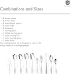 Silverware Set for 8 with Serving Utensils, 18/10 Stainless Steel Flatware - Image 8
