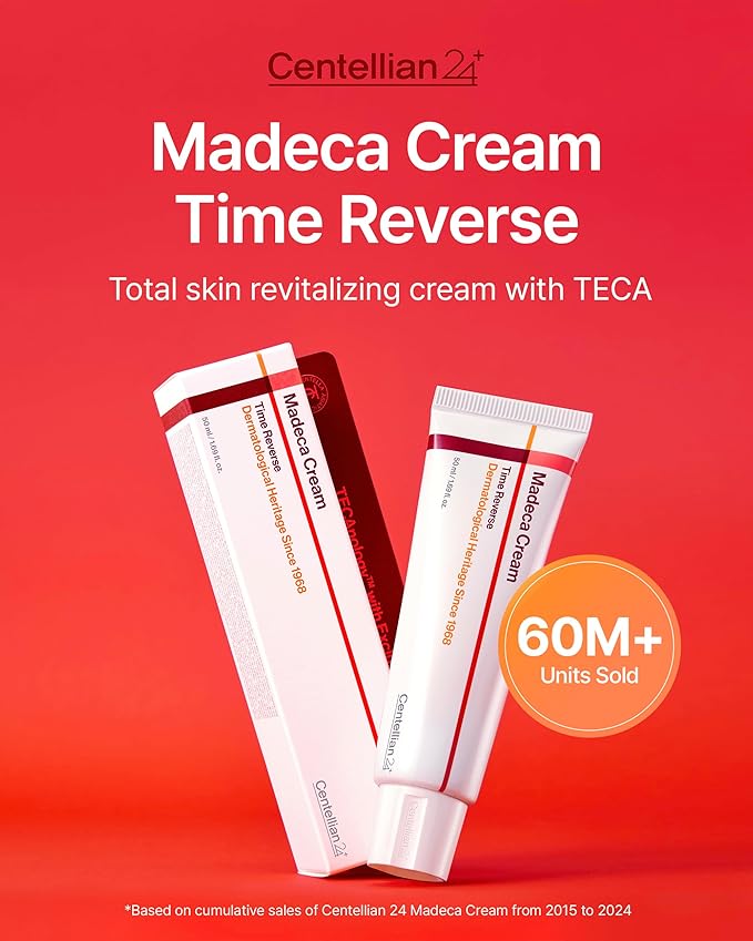 CENTELLIAN 24 Madeca Derma Face Mask (10pc) + Cream Time Reverse (Season 7, 1.69fl oz) - Korean Skin Care for Soothing, Hydration & Nourishing, with TECA, Centella Asiatica & Madecassoside
