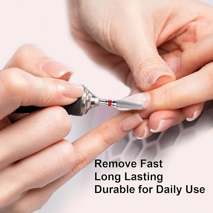 3/32" 2PCS Clean Cone Bits Fine Grit Carbide Cuticle Cleaner Bit for Electric Nail Drills – Professional Manicure Tool for Nail Salons and Home Use (F Grit. Silver)