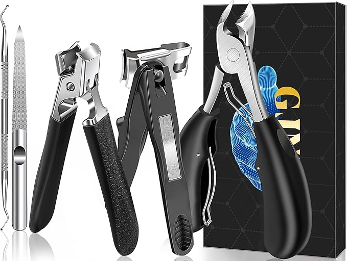 Toenail Clippers for Seniors Thick Toenails, Mens Stocking Stuffers 2025, Heavy Duty Large Toe Nail Clippers for Men with Catcher, 360°Rotating Nail Clippers, Christmas Xmas Presents Gifts for Adults