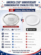 4 Pack 250th Anniversary USA Oval Silver Serving Trays - Image 5