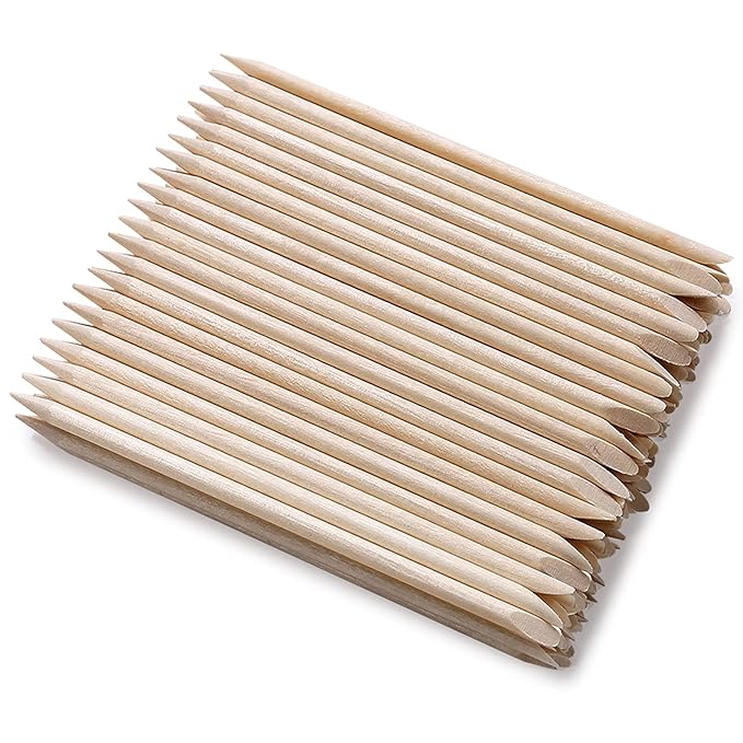 100Pcs Orange Wood Sticks for Nails, HOOMBOOM Double Sided Cuticle Pusher Remover Nail Art Manicure Pedicure Tool for Manicure Pedicure