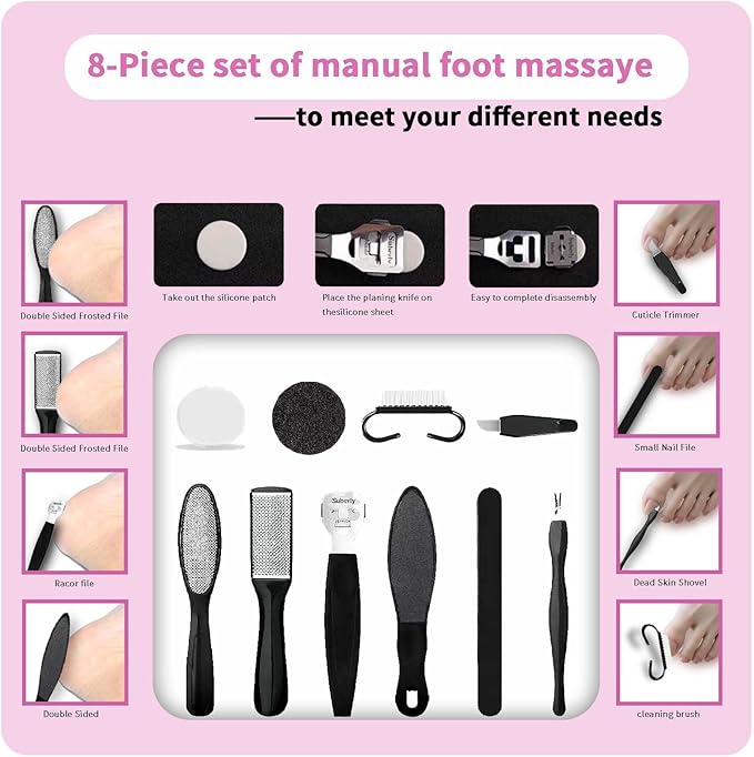 Electric Callus Remover for Feet, USB Power Supply Electric Foot File Sander Scrubber with Speed Controller 60Pcs Replacement Sandpaper Disk for Dead Skin, Cuticles