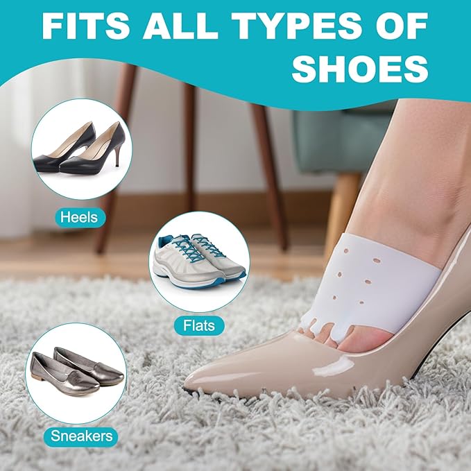 Toe Sleeves, 2 Packs Cove Silicone Toe Separators for Women & Men, Breathable Soft and Comfortable Gel Foot Cushions, Ideal for Daily Wear (2 Pairs, Skin Color)