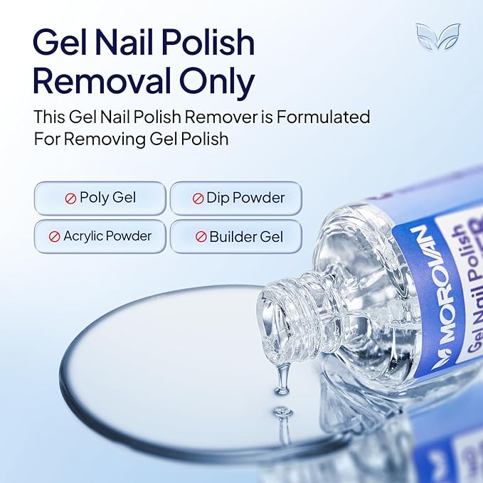 Morovan Gel Nail Polish Remover: Quick & Gentle Gel Removal Natural Formula Portable No Soak or Wrap Needed at Home Travel Friendly