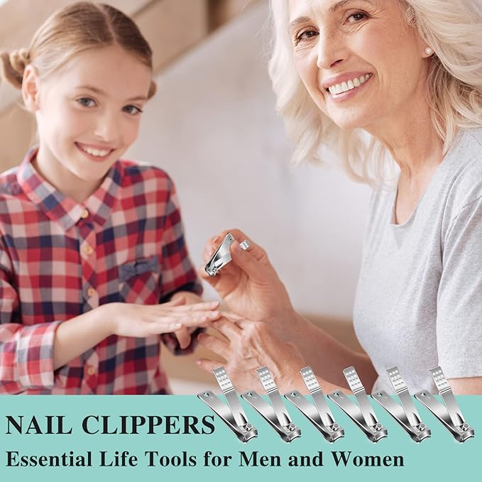 Nail Clippers Set,24 Pack Stainless Steel Nail Clippers Bulk,Silver Nail Cutter,Ultra Sharp Sturdy Fingernail Clippers and Toenail Clippers for Women Men(24 Pcs-Silver)
