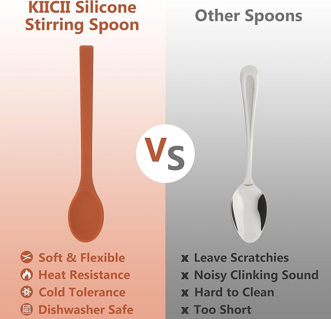 4PCs Silicone Stirring Spoons for Coffee Tea | 6.85-Inch Coffee&Espresso - Image 4