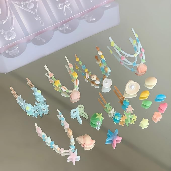 3D Shell Nail Art Molds Summer Beach Design, Silicone Nails Tool Y2k Decoration