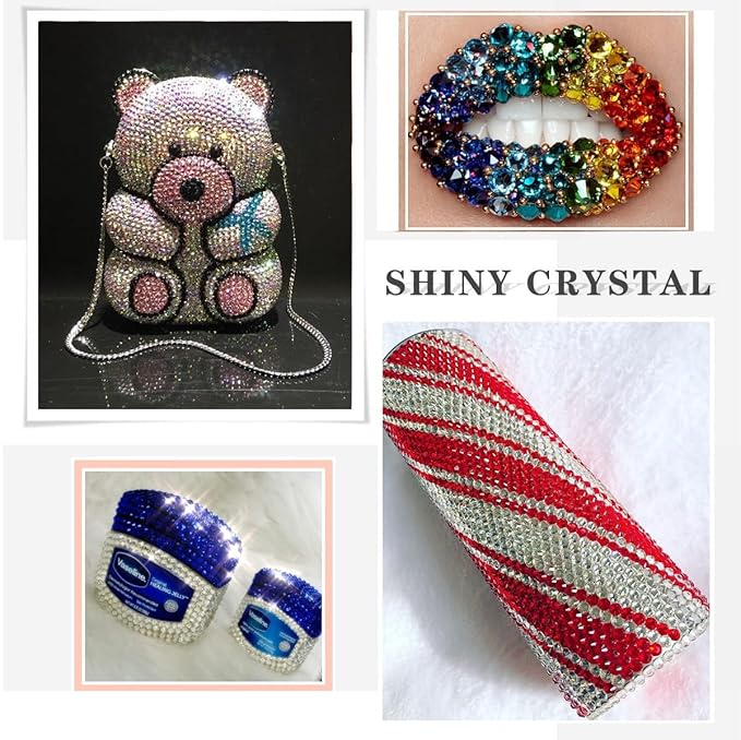 Novani Rhinestones 3000Pcs Flatback Crystal Round Loose Gemstones Glass Rhinestones for Crafts Makeup Nail Art Clothes Shoes DIY Decorations(SS10, 2.7-2.9mm,Sapphire)