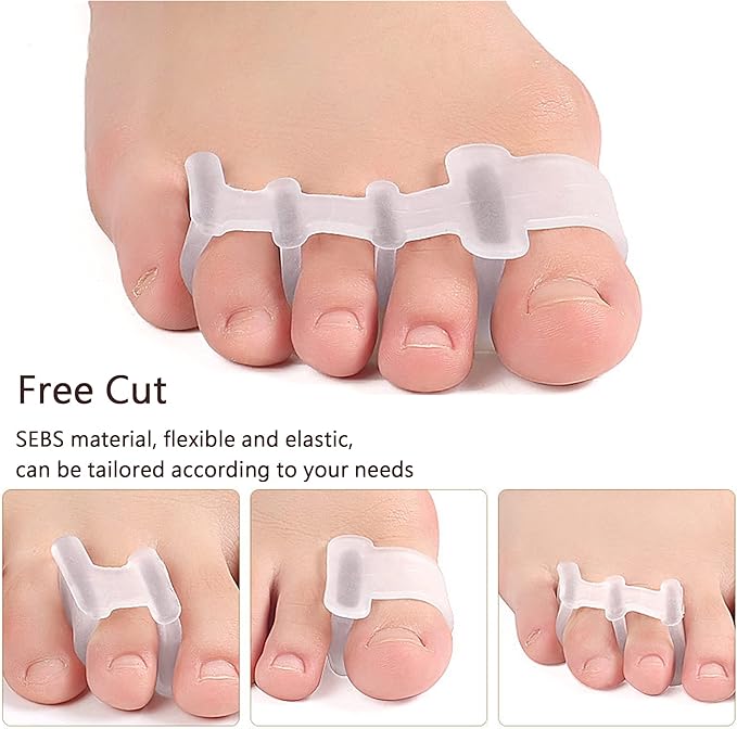 Gel Toe Separator, Toe Straightener for Nail Varnish Reusable Correctors for Overlapping Toes, Bunions, Hammer Toe, Pain Relief Toe Spacers, Pedicure Manicure Nail Art for Men and Women Toe Spreader