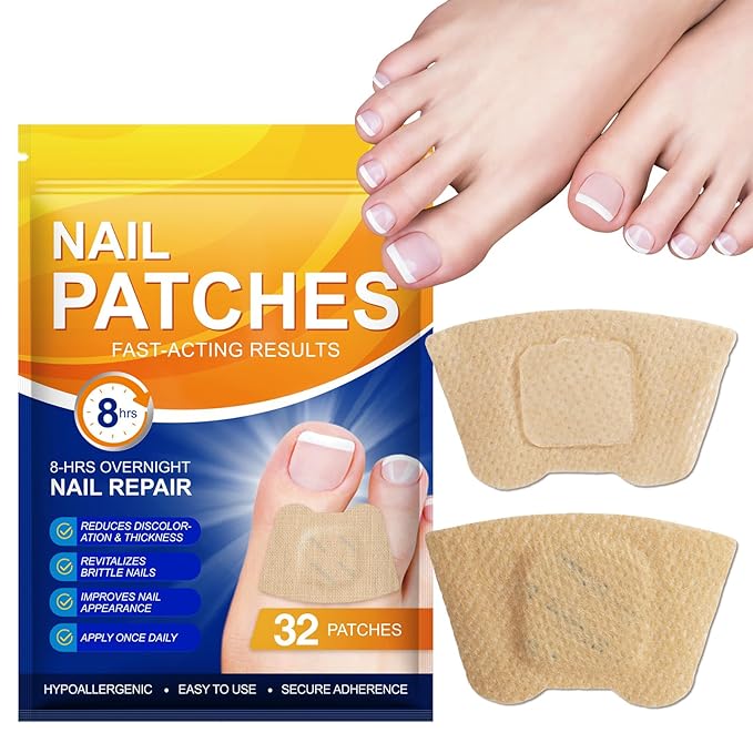 Toenail Treatment Extra Strength, 32 PCS Nail Patches 8-Hour Overnight Nail Repair Effortless Hydrogel Nail Care and Repair for Damaged Nails Overnight Renewal for Men and Women