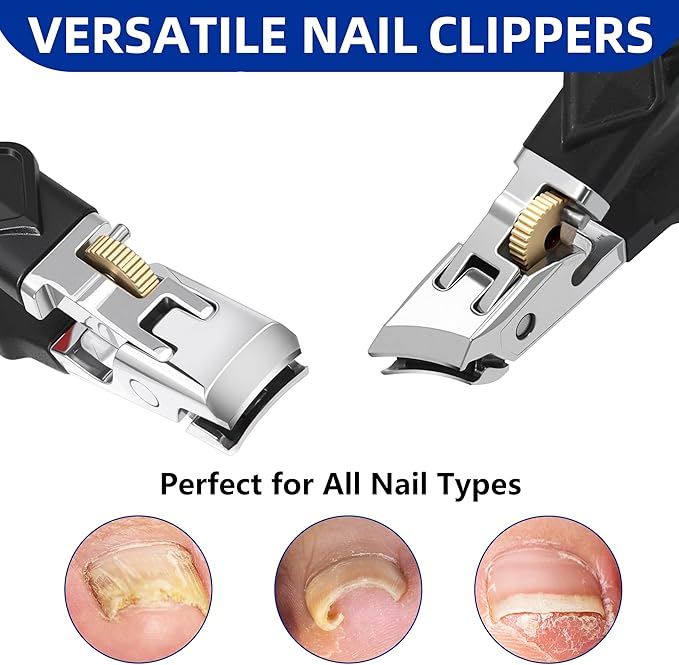 【Sold by NURIUN for Authenticity】 Graddi Orthoclip Nail Clippers for Thick Toenail Clippers for Seniors, Ultra Sharp Nail Clippers for Men, Heavy Duty Ingrown Toenail Clippers, Slanted Nail Cutters