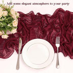 10 Pack Burgundy Cheesecloth Table Runner 10FT Boho Gauze Fabric Table Runner - Image 5