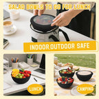 Wheat Straw Bowls with Lids, Unbreakable 40 OZ Salad Container - Image 7