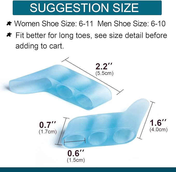 Povihome 10 Pack Pinky Toe Separator and Protectors for Overlapping Toe, Curled Pinky Toes - Spacers for Morton's Neuroma Pain Relief