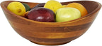 Woodard & Charles Wood Salad Bowl w/Servers, 11.75" x 11" x 5", Popcorn and - Image 4