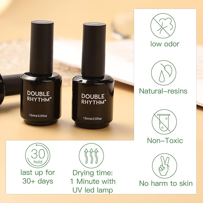 Double Rhythm 0.5 Oz Gel Polish Color for Nail Art Salon DIY Soak Off 15ml Nail Lamp Gel Polish at Home (A1100-Tangerine)