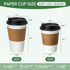 16 oz 500 Pack Disposable Coffee Cups - Image 2