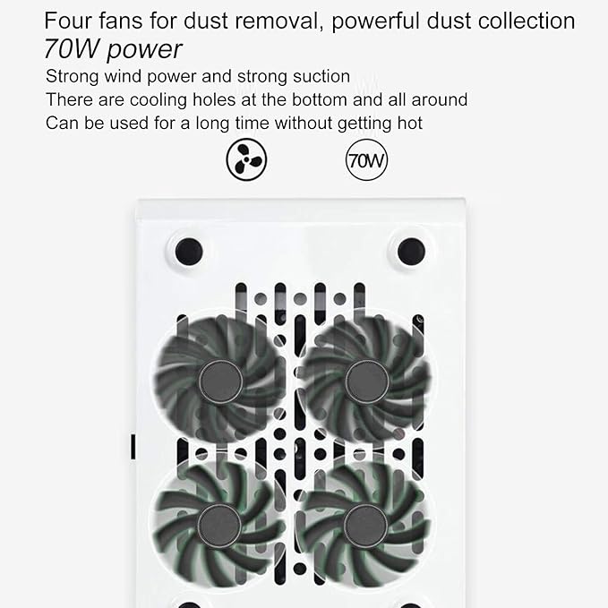 Nail Dust Collector Machine, LUGX 70W Strong Suction Quiet Professional Manicure Table Dust Collector, Powerful Nail Vacuum Cleaner Manicure Tool for Acrylic Nails and Poly Nail Extention Gel(US)