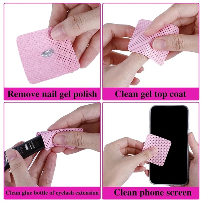 Biutee Cleaner Bottle Set for Nail Polish Remover with 1200 Lint Free Nail Wipes, 180ml Empty Push Down Pump Dispenser for Acetone, Salon Grade Manicure Cleaner Bottle & Non-Woven Nail Pads Kit