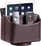 PU Leather Remote Control Holder, 360 Degree Spinning Desk TV Remote Caddy by Arniche