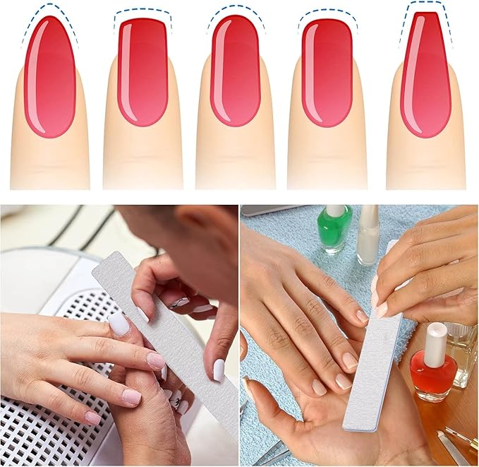 350pcs 80/80 Grit Nail Files Set, Manicures Pedicures Nails Emery Boards File Professional Nail Art Tools for Home,Salon,Clients,Strong, 2 Sided