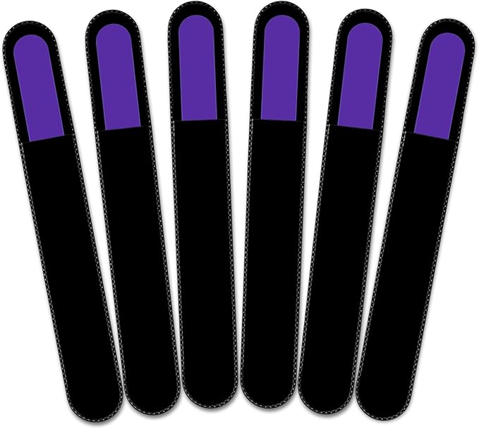 Color Crystal Nail File in Black Pouch - Large/Professional Size - Czech Tempered Glass - Handmade in Czech Republic