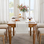 Rustic Burlap Table Runner, Off White Table Runners 36 inches Long | Double - Image 4