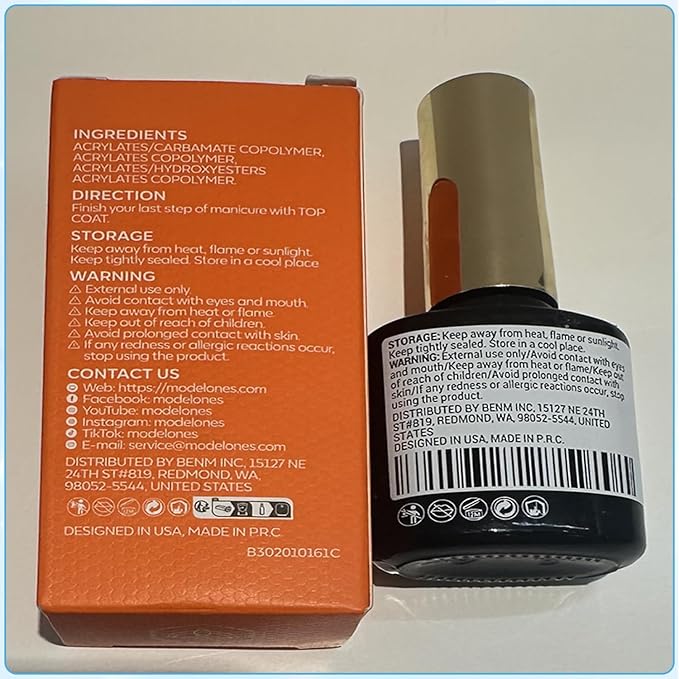 modelones Gel Top Coat, 15ml No Wipe Gel Nail Polish High Gloss Top Coat Shiny Long Lasting Clear Top for Acrylic Nails, Need U V/LED Lamp for Home DIY Gift and Fall Manicure Salon