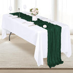 12 Pack Emerald Green Cheesecloth Table Runner 17x108 Inch Semi Sheer Boho - Image 4