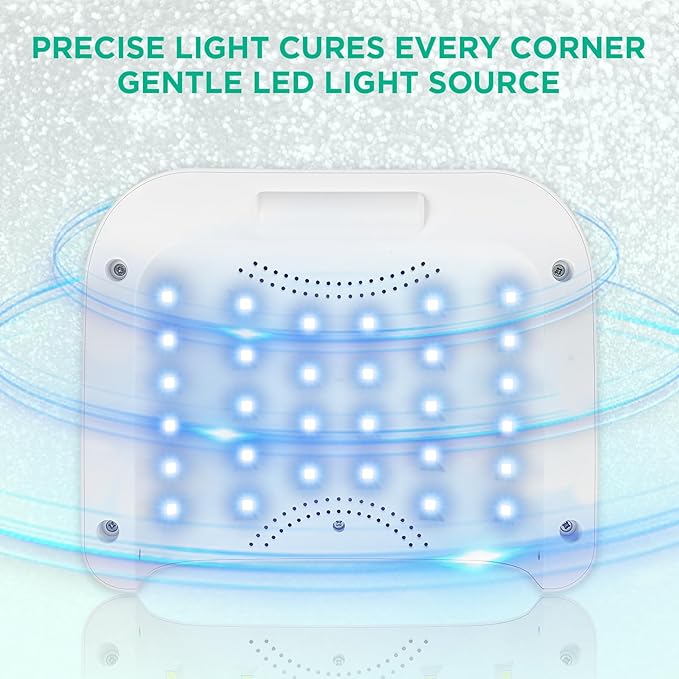Aedavey Cordless Nail Lamp, Rechargeable UV Nail Lamp for Gel Nails, LED Nail Lamp with 4 Timer Modes, Gel Nail Light Decorate with Sparkling Nail Rhinestones Diamond (Sparkly Green Diamond)