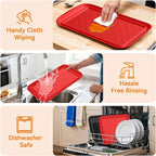 Grilling Prep & Serve Trays for Party Set of 4, Large BBQ Serving Platters | - Image 4