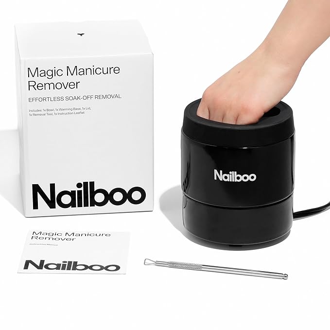 Nailboo Acetone Nail Polish Remover & Heated Soak Off Bowl Kit – Pure Acetone 16fl oz & Electric Nail Removal System for Dip Powder, Gel Polish, Acrylic & Press Ons
