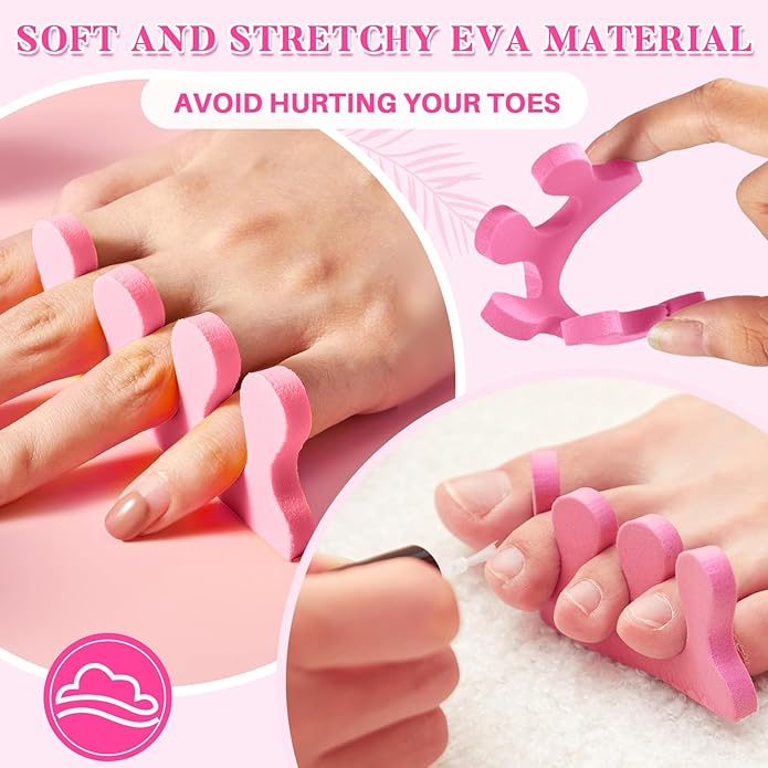 300 Pairs Disposable Pedicure Slippers and Toe Separators Kit Include 80 Disposable Foam Pedicure Flip Flops 220 Pairs Toe Separators for Women Nail Spa