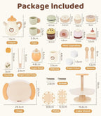 Tea Sets for 3-5 Girl Birthday Gift 3 Year Old Cupcake Toy | Wooden Play Food - Image 2