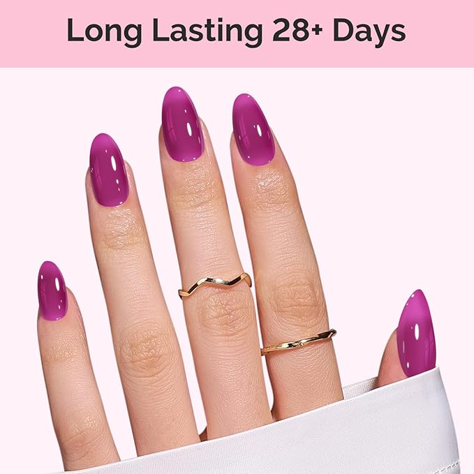 MelodySusie Jelly Purple Gel Polish, 0.5Fl.oz Jeweliver Jelly Gel Nail Polish Translucent Purple Deep Color Sheer Nails Soak Off UV LED Light Cure Gift for Women Nail Art Manicure JIG28