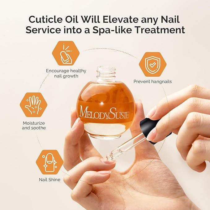MelodySusie 50ml Honey Milk Cuticle Oil with Olive, Jojoba, Grape Seed& Sunflower Seed - Nourishing & Strengthening Treatment for Dry, Brittle Nails & Cuticles