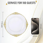 Nervure 100Pcs 7.5'' Clear Plastic Plates, Disposable Plates - Image 8