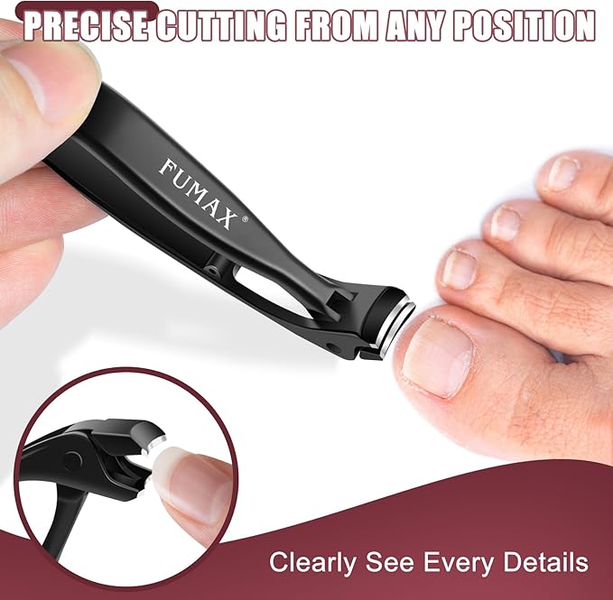 Toenail Clippers for Thick Toenails with Wide Opening, Large Long Handled Angled Toe Nail Clippers for Thick Nails for Seniors, Heavy Duty Nail Clippers with Catcher Gifts for Men & Women