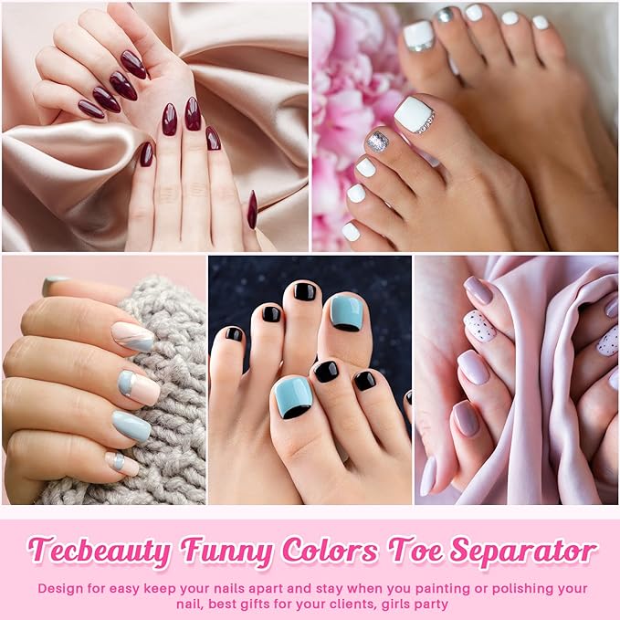 Mumufy 500 Pcs (250 Pairs) Sponge Toe Separators Pedicure Tool Kit Soft Toe Spacers for Pedicures Spreaders Finger Dividers for Women Men Feet Nail Manicure Toenails Art Painting Polish Spa(Pink)