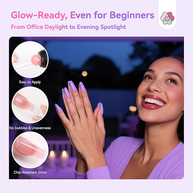SAVILAND Poly Gel Nail Kit Starter: 15 Poly Gel Nail Colors for 28 Days Long-Lasting, All-in-1 Poly Nail Gel Kit with Slip Solution U V/LED Lamp, Suitable for Trendy Nail Art Home Salon Daily DIY