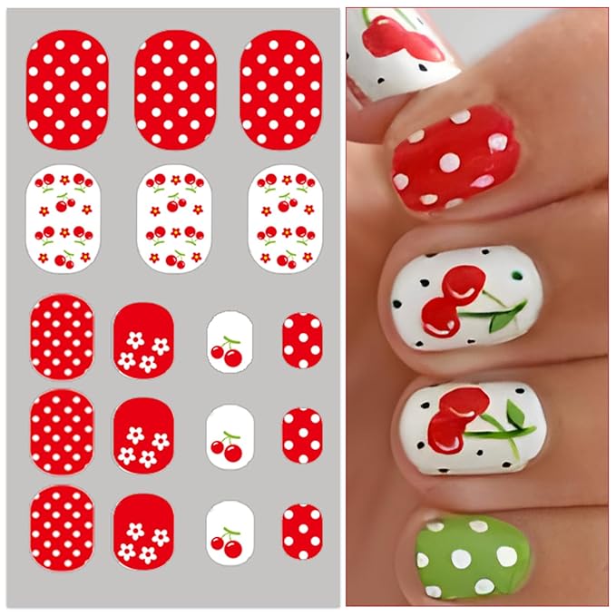 Nail Stickers for Kids - Self-Adhesive CuteNail Wraps, 3D Unicorn, Fruit, Animals, Star DIY Designs Nail Art Decals for Little Girls, Toddler (8 Sheets)