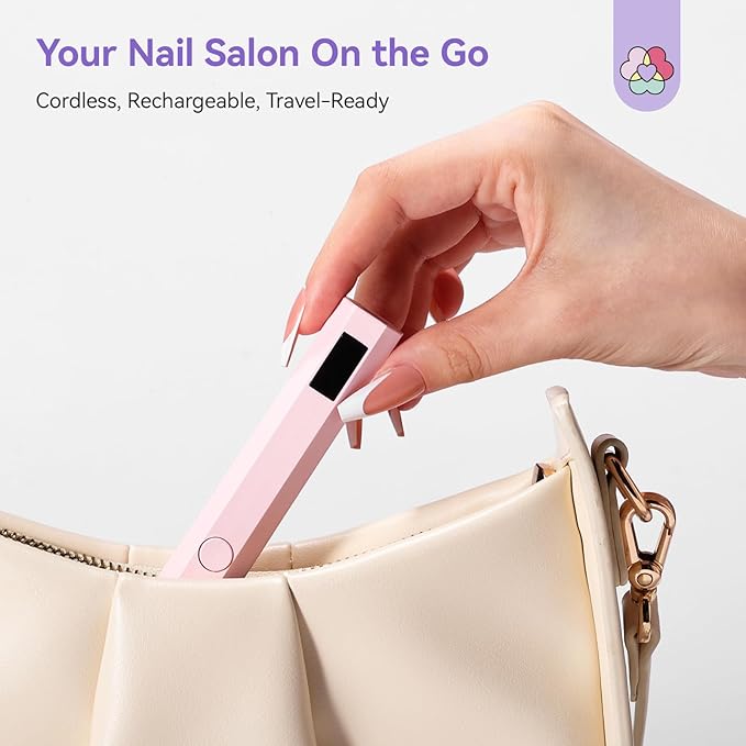 SAVILAND Essentials UV Light for Gel Nails: Flash Cure Lamp Nail Dryer with Dual Timer Setting LCD Display Screen Rechargeable Mini Gel Nail Lamp Nail Tech Must Haves Nail Supplies for Manicure