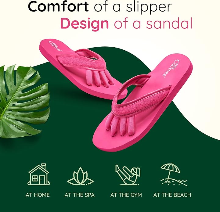 Pedi Couture Pedicure Sandals with Built In Toe Separators for Women - Comfortable Spa Style Flip Flops for Home, Salon, Yoga & Gym Use
