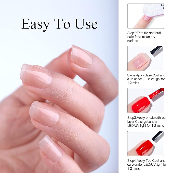 Imtiti Nude Gel Nail Polish, 1 Pcs Neutral Sheer Brown Color Jelly Gel Polish Jelly Burgundy Translucent Soak Off LED Nail Lamp Gel Polish Nail Art Gel Gift for Women 0.5 fl oz