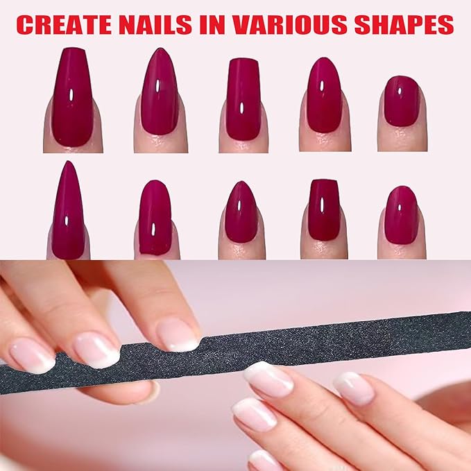 Nail Files Bulk, 15 Pack 7 Inches Disposable 100/180 Grit Double Sided Emery Boards Manicure Pedicure Tools(15)