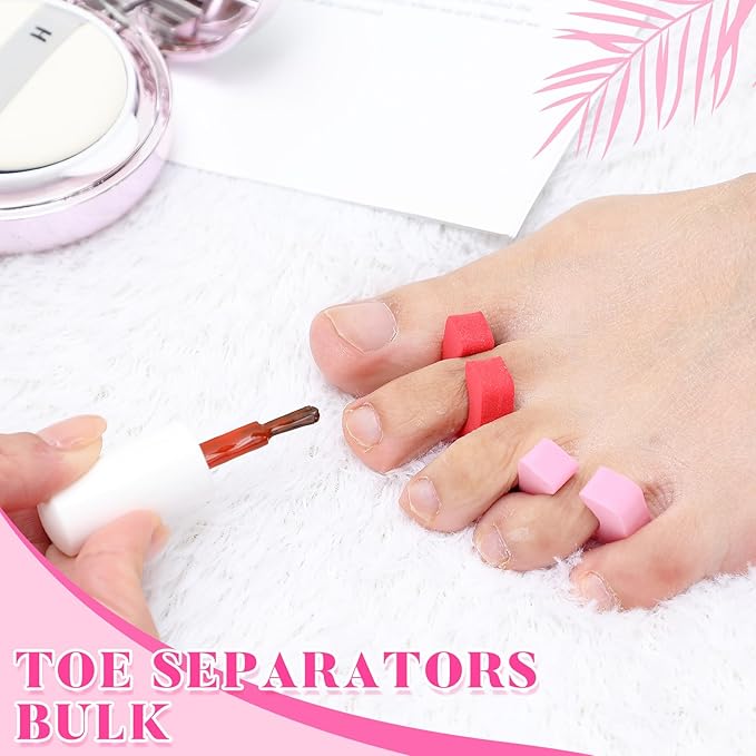 Mumufy 1000 Pcs Individual Toe Separators Bulk Soft Foam Comfortable Pedicure Toe Separators Dividers for Women Men Art Manicure Feet Nail Polish Painting Spa(Multicolor)